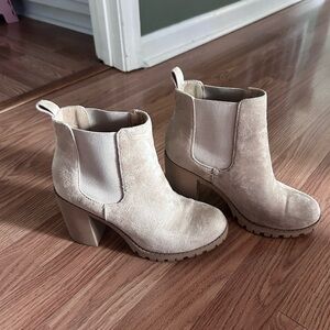 Soda Beige Suede Chelsea Ankle Boots